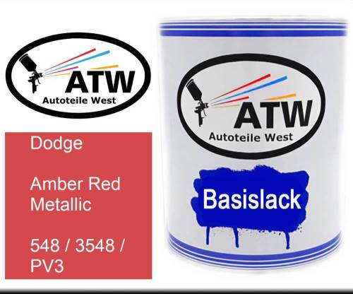 Dodge, Amber Red Metallic, 548 / 3548 / PV3: 1L Lackdose, von ATW Autoteile West.